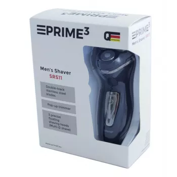 PRIME3 SRS11 pánsky rotačný holiaci strojček s pop-up zastrihávačom, čierna/strieborná