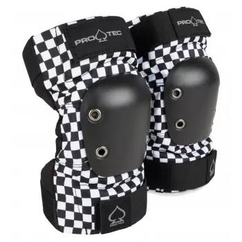 Pro-Tec chrániče lakťov Checker L - čierna/biela šachovnicový vzor, Large, vysoko účinná ochrana pre skateboarding, inline korčuľovanie, BMX, kolobežky