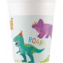 Procos Dino Party papierové poháre 200 ml, 8 ks, pestrý dizajn dinosaurov 97975