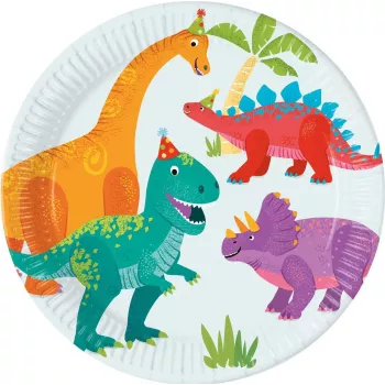 Procos Dino Party papierové taniere 23cm balenie 8 ks 97973