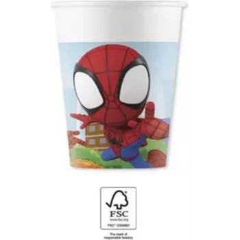 Procos Marvel Spider-Man papierové poháre 200 ml balenie 8 ks poháre na párty 94877
