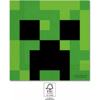 Procos Minecraft Party 2-vrstvové papierové servítky balenie 20 ks (95443)
