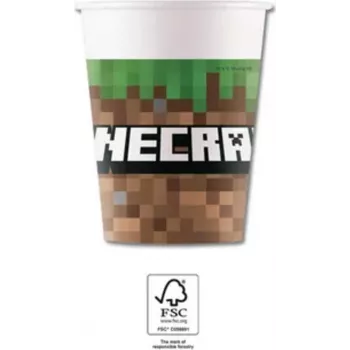 Procos Minecraft párty papierové poháre 250 ml balenie 8 ks 95442