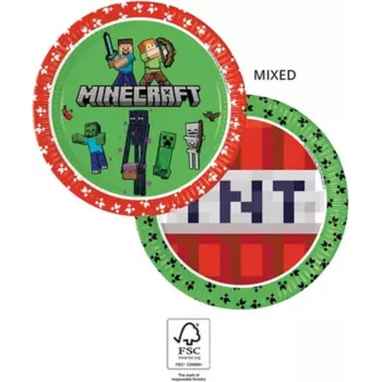 Procos Minecraft párty papierové taniere 23 cm balenie 8 ks 95441