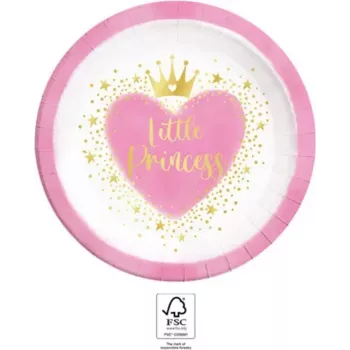 Procos My Little Princess papierové taniere 23 cm balenie 8 ks (96476)