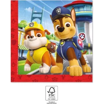 Procos Paw Patrol dvojvrstvové papierové obrúsky, balenie 20 ks, 33x33 cm, viacfarebné 95599