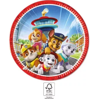 Procos Paw Patrol papierové taniere 8 ks, 23 cm, viacfarebné 95597