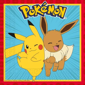Procos Pokemon 2-vrstvové papierové servítky 20 ks balenie, 33 x 33 cm, viacfarebné 98393