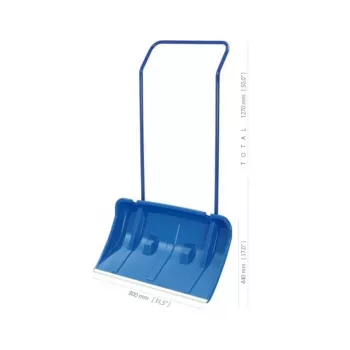 PROSPERPLAST PP. dvojitá lopata Arctic Blue 80cm snehová lopata s oceľovou rúčkou