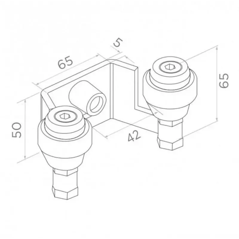 PSG 60.022.7016 horný vodiaci oblúk brány pre posuvné brány, 42 mm valčeky, antracitová sivá RAL7016