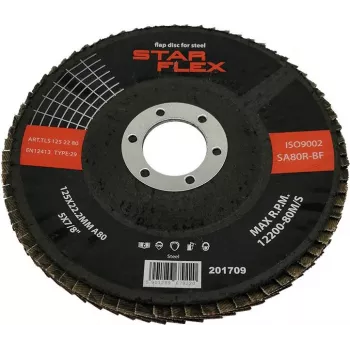 PSG Star Flex STAL T29 125-22 lamelový kotúč, zrnitosť 80, zirkónový korund, kužeľový, 22,23 mm vŕtanie, pre oceľ a nerezovú oceľ