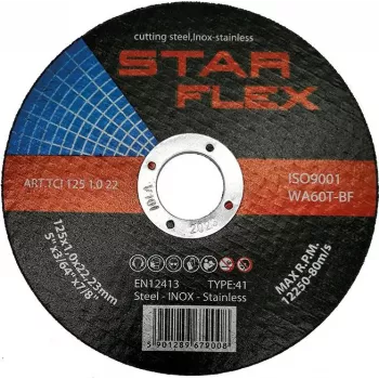 PSG Star Flex T41-125-1.0 WA60T-BF-INOX rezací kotúč 125 x 1,0 mm na nerez