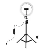 PULUZ 26cm LED kruhové svetlo so statívom do 1,1 m a držiakom na telefón, USB napájanie