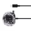 PULUZ Jack Tie mikrofón so sponou PU425 1,5m USB-C