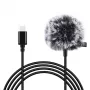 PULUZ Jack Tie mikrofón so sponou PU425 1,5m USB-C