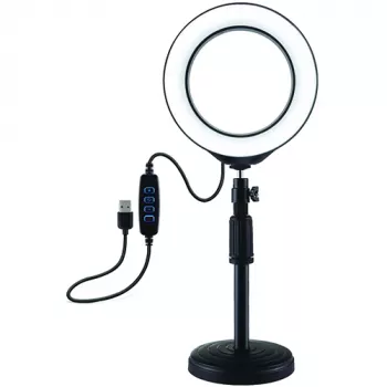 PULUZ LED kruhové svetlo 16cm so statívom 18-28cm USB