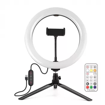 PULUZ LED kruhové svetlo 26cm so statívom 8,3cm USB