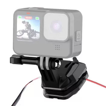 PULUZ klip na motocyklové čelné sklo pre akčné kamery (DJI Osmo Action 4, GoPro Hero 12, Insta360 Ace Pro / X4) - čierny