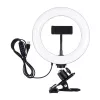 PULUZ PKT3120B 20 cm profesionálne kruhové svetlo pre vlogovanie, live-streaming a make-up – 80 LED, 10W, 3000K-6500K, 10 stupňov stmievania, s klipom na monitor a držiakom na telefón – čierne