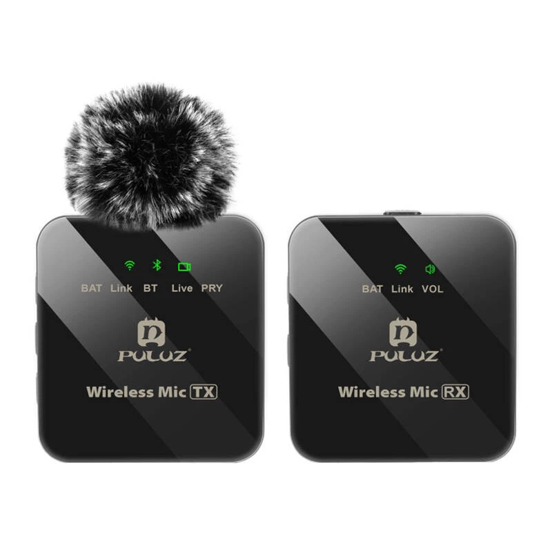 PULUZ PU3153B bezdrôtový lavalier mikrofón 1 TX + 1 RX, 2,4 GHz, USB-C, omnidirekcionálny kondenzátor, potlačenie šumu, Plug-and-Play pre Android a PC