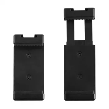 PULUZ PU448B držiak smartfónu na statív, pružinová svorka so závitom 1/4 inch-20, vhodný pre smartfóny 55-85 mm, čierny ABS