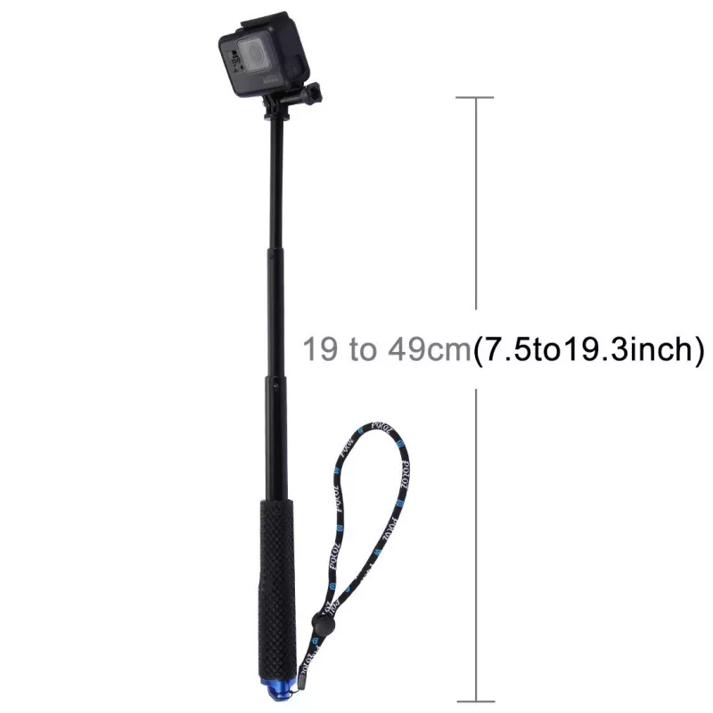 PULUZ selfie tyč pre akčné kamery (DJI, GoPro, Insta360) - čierna