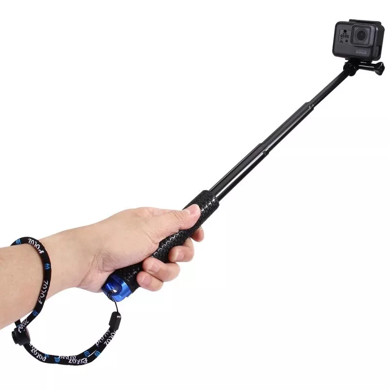 PULUZ selfie tyč pre akčné kamery (DJI, GoPro, Insta360) - čierna