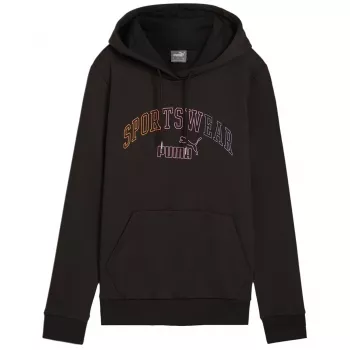 PUMA Essentials+ Logo LAB pánska fleecová mikina s kapucňou čierna veľkosť M