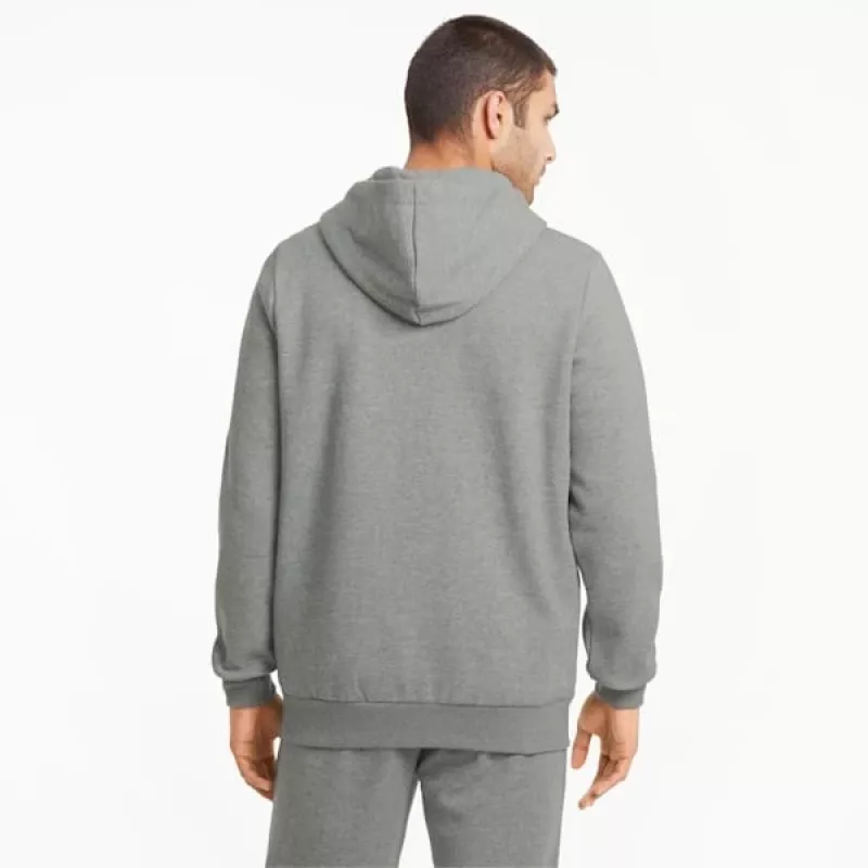 PUMA ESSENTIALS dámska Medium Gray Heather fleece kapucňová mikina S