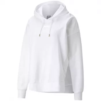 PUMA HER mikina s kapucňou TR Puma White dámska voľného strihu pulóver 589519 02
