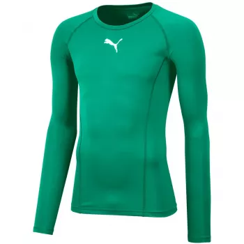 Puma Liga Baselayer Tee LS pánske dlhý rukáv kompresné tričko Green Glimmer/Puma Black veľkosť L
