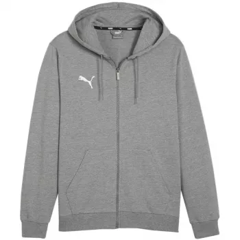 PUMA Team Goal Casuals kapucňová mikina v stredne sivej melanži