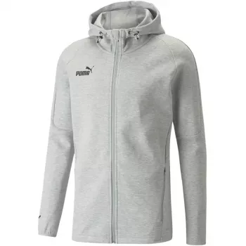 PUMA teamFINAL Casuals pánska bunda s kapucňou na zips, Medium Grey Heather
