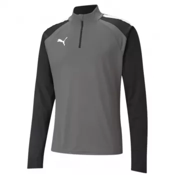PUMA teamLIGA 1/4 pánska mikina na zips sivá-čierna