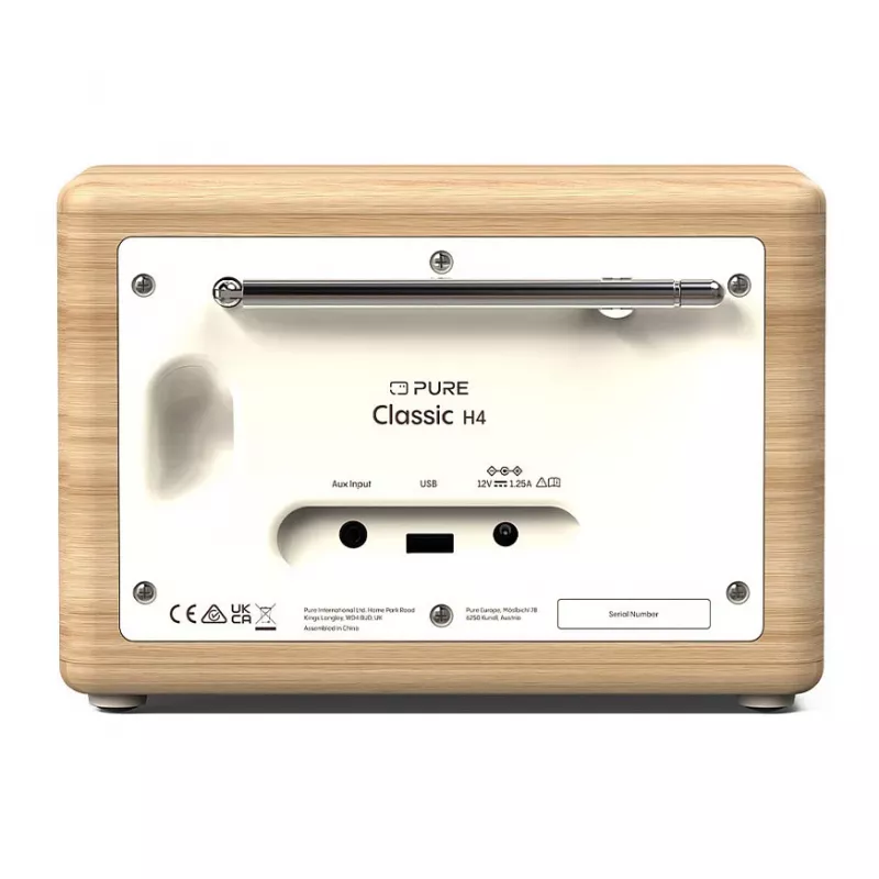Pure Classic H4 DAB/DAB+/FM digitálne rádio s Bluetooth, Cotton White/Eiche