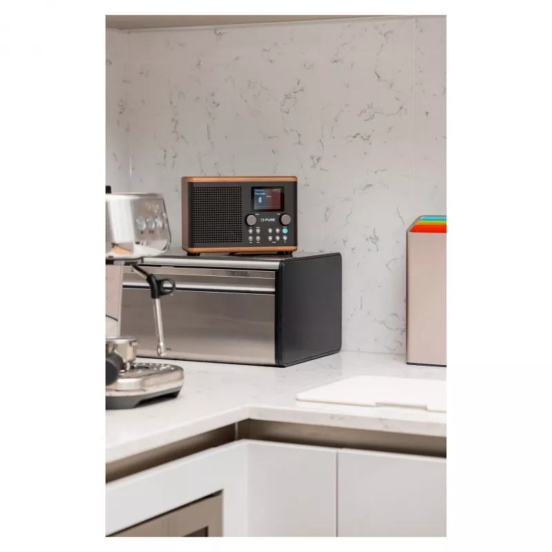 Pure Classic H4 DAB+ FM rádio s Bluetooth 5.3, Coffee Black/Walnut, 10W