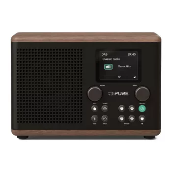 Pure Classic H4 DAB+ FM rádio s Bluetooth 5.3, Coffee Black/Walnut, 10W