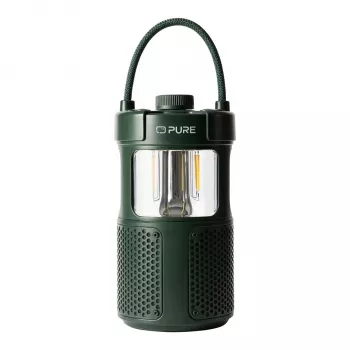 Pure Woodland Glow vodotesný outdoorový reproduktor s LED lampou, zelený