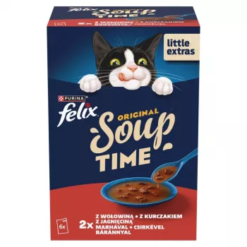 PURINA FELIX Soup Original Country Flavours 6x48g mokré krmivo pre mačky