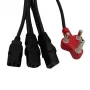 PWR Dedicated to 3 Headed Cable 3,8 m - 3-in-1 USB-A na Lightning, USB-C, Micro-USB pletený nabíjací a dátový kábel, čierna