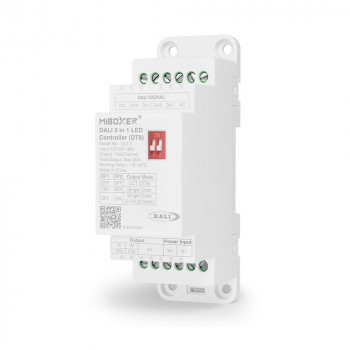 MiBoxer DL2-T DALI-2-DT8-LED ovládač, 3 režimy, DIN lišta, 12–48 V DC