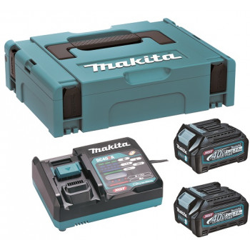 Makita 191J81-6 XGT 40 V max sada batérií, 2 × BL4025 2,5 Ah, DC40RA, MAKPAC