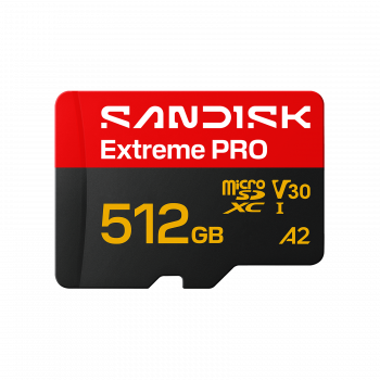 SanDisk Extreme PRO microSDXC 512 GB UHS-I A2 V30, až do 250/170 MB/s, SDSQXCJ-512G-GS6MA