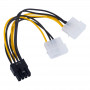 Akyga AK-CA-29 napájací adaptér: 2 Molex na PCIe 8-Pin, 15 cm
