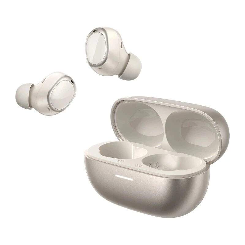 QCY Melobuds A30 bezdrôtové slúchadlá do uší, adaptívne ANC až 60 dB, Bluetooth 6.0, LDAC, Hi-Res Audio, 50 h prehrávania, 8 mikrofónov, IPX5, zlaté