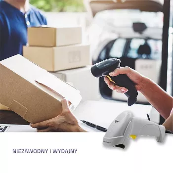 Qoltec 50877 1D laserový skener čiarových kódov USB biely