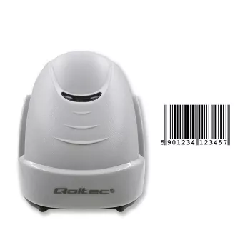 Qoltec 50877 1D laserový skener čiarových kódov USB biely