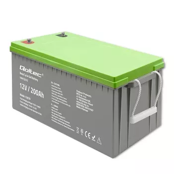 Qoltec 53079 Deep Cycle Gel batéria 12V 200Ah (62,5 kg)