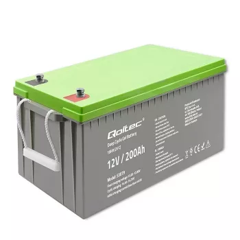 Qoltec 53079 Deep Cycle Gel batéria 12V 200Ah (62,5 kg)