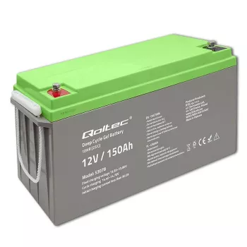 Qoltec Deep Cycle gélová batéria 12V 150Ah 44,5kg